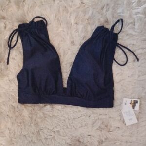 Navy Tie-Strap Bralette